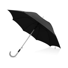 Зонт-трость полуавтоматический с алюминиевой ручкой, черный Увеличить...