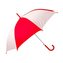 Зонт-трость полуавтоматический, белый с  красным Увеличить...