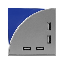 USB Hub на 4 порта с часами, подставкой под ручки и визитки, синий Увеличить...