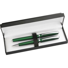 Набор 'Дали': ручка шариковая, ручка роллер в футляре, зеленый Увеличить...