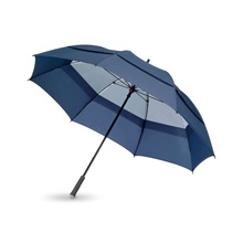 Зонт-трость Slazenger с двойным куполом и конструкцией повышенной прочности, темно-синий Увеличить...