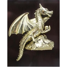 Панно 'Золотой дракон на скале - символ 2024г' с позолотой
